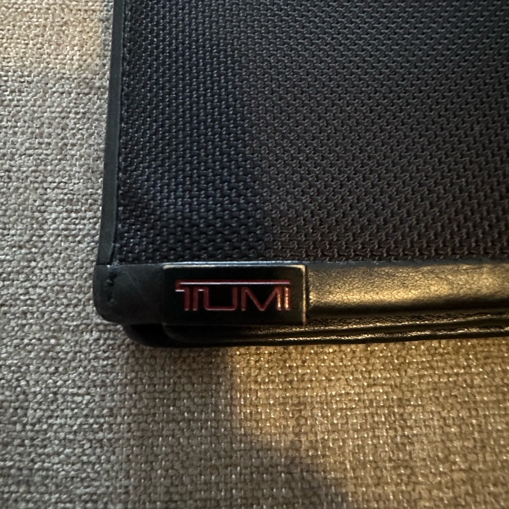 TUMI Black Leather/Fabric Wallet
